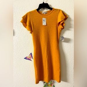 Velvet Torch Flutter Sleeve Sweater Dress